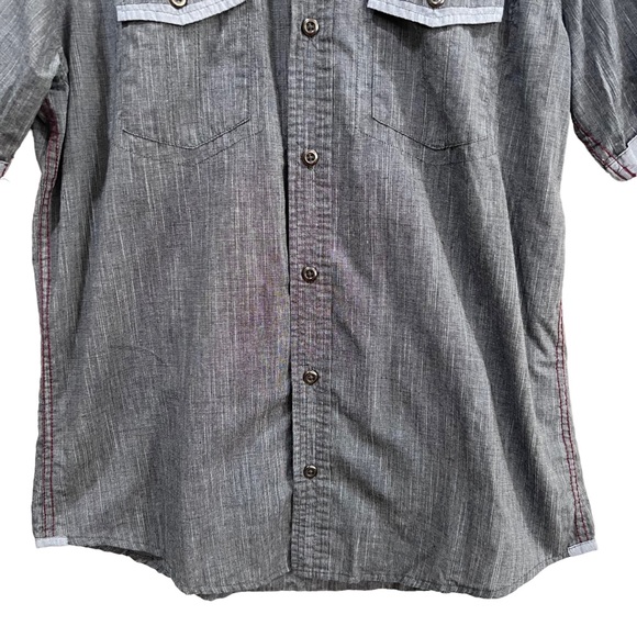 Burnside Men’s Gray Short Sleeve Shirt - Picture 5 of 6